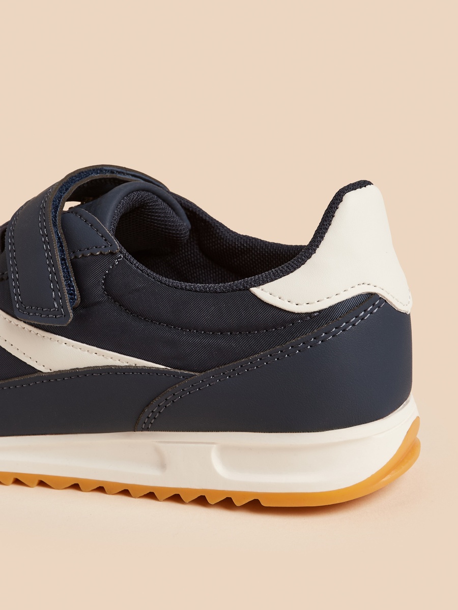 Panelled Sneakers with Hook and Loop Closure