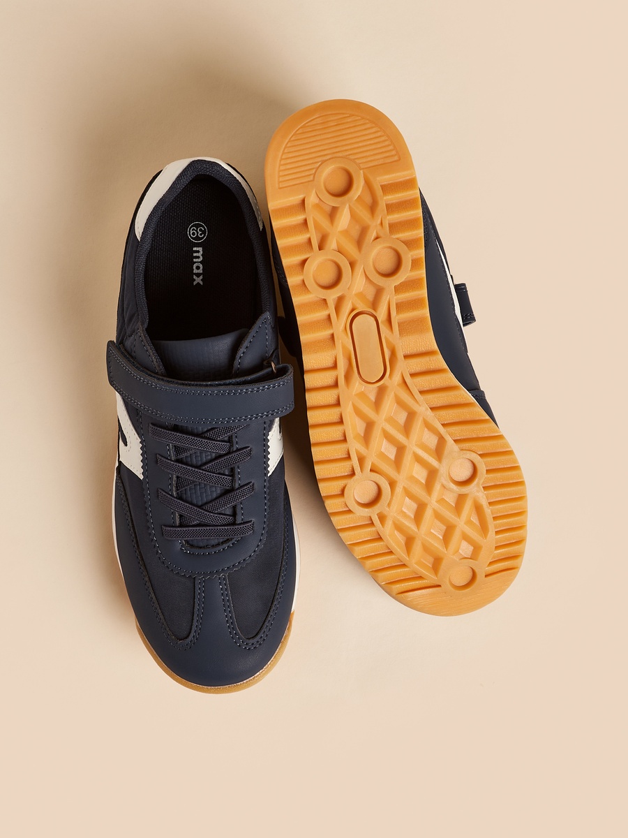 Panelled Sneakers with Hook and Loop Closure