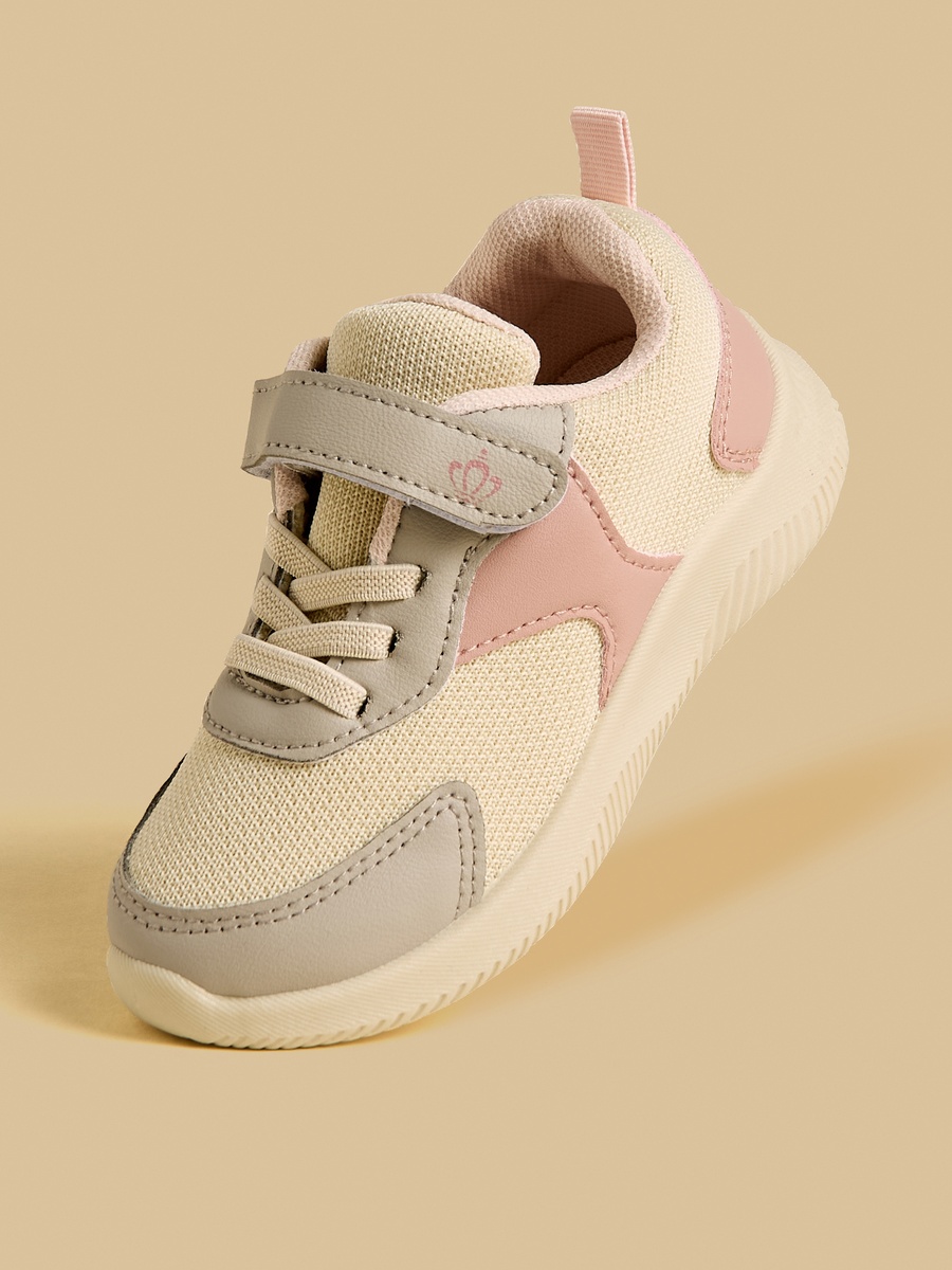 Color Block Sneakers with Hook and Loop Closure