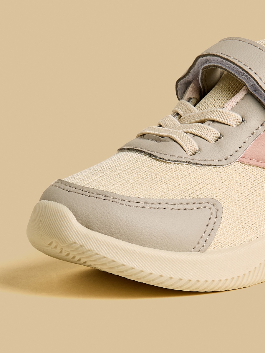 Color Block Sneakers with Hook and Loop Closure