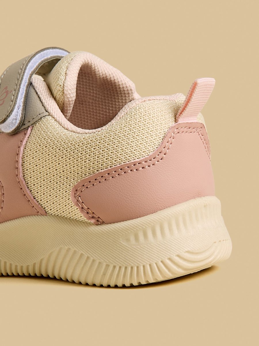 Color Block Sneakers with Hook and Loop Closure