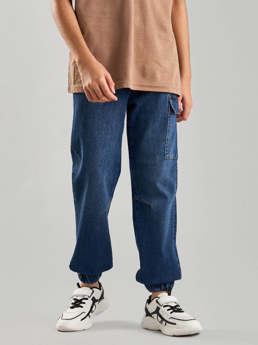 Plain Denim Joggers