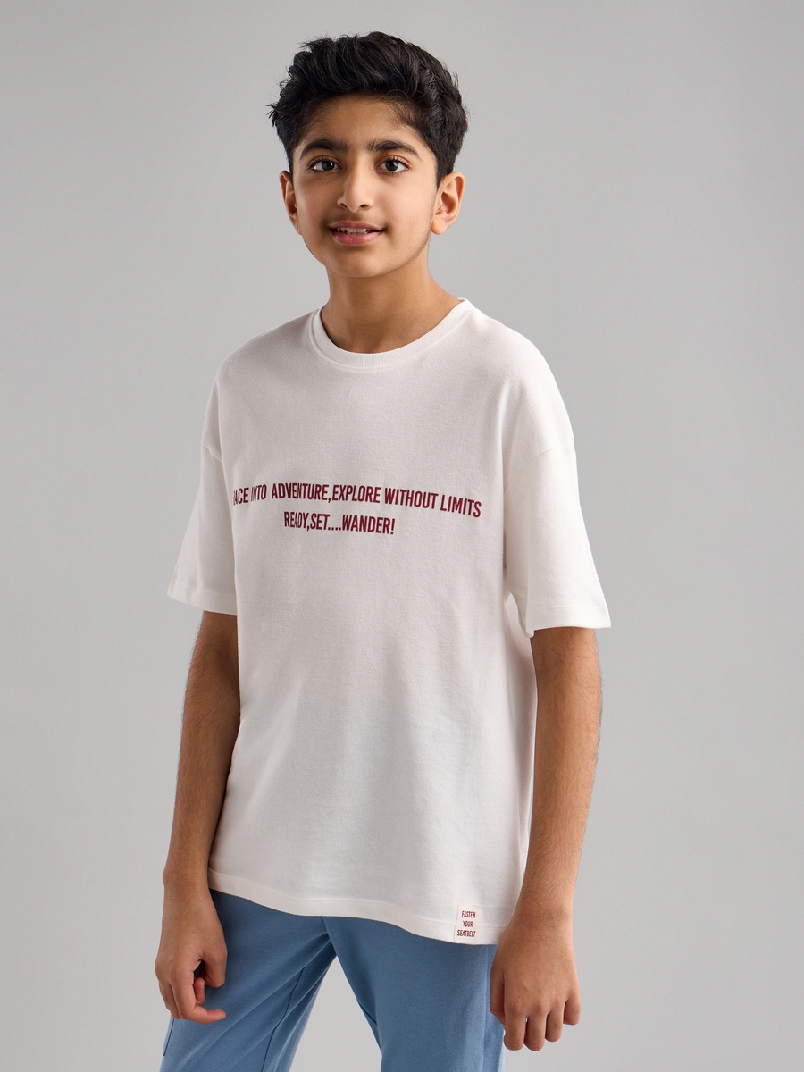 Slogan Print Cotton Pyjama Set