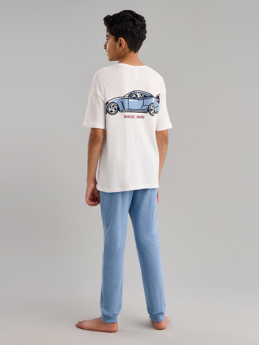 Slogan Print Cotton Pyjama Set