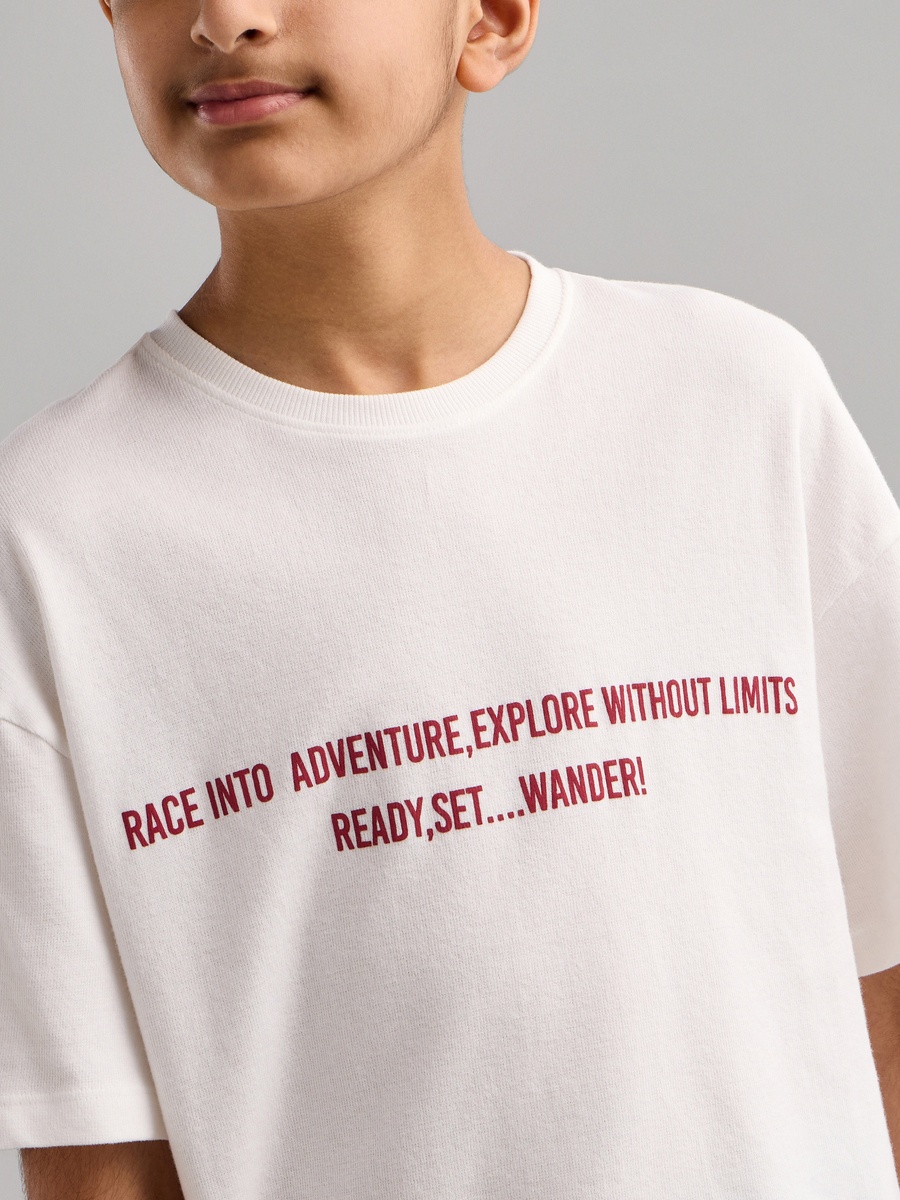 Slogan Print Cotton Pyjama Set