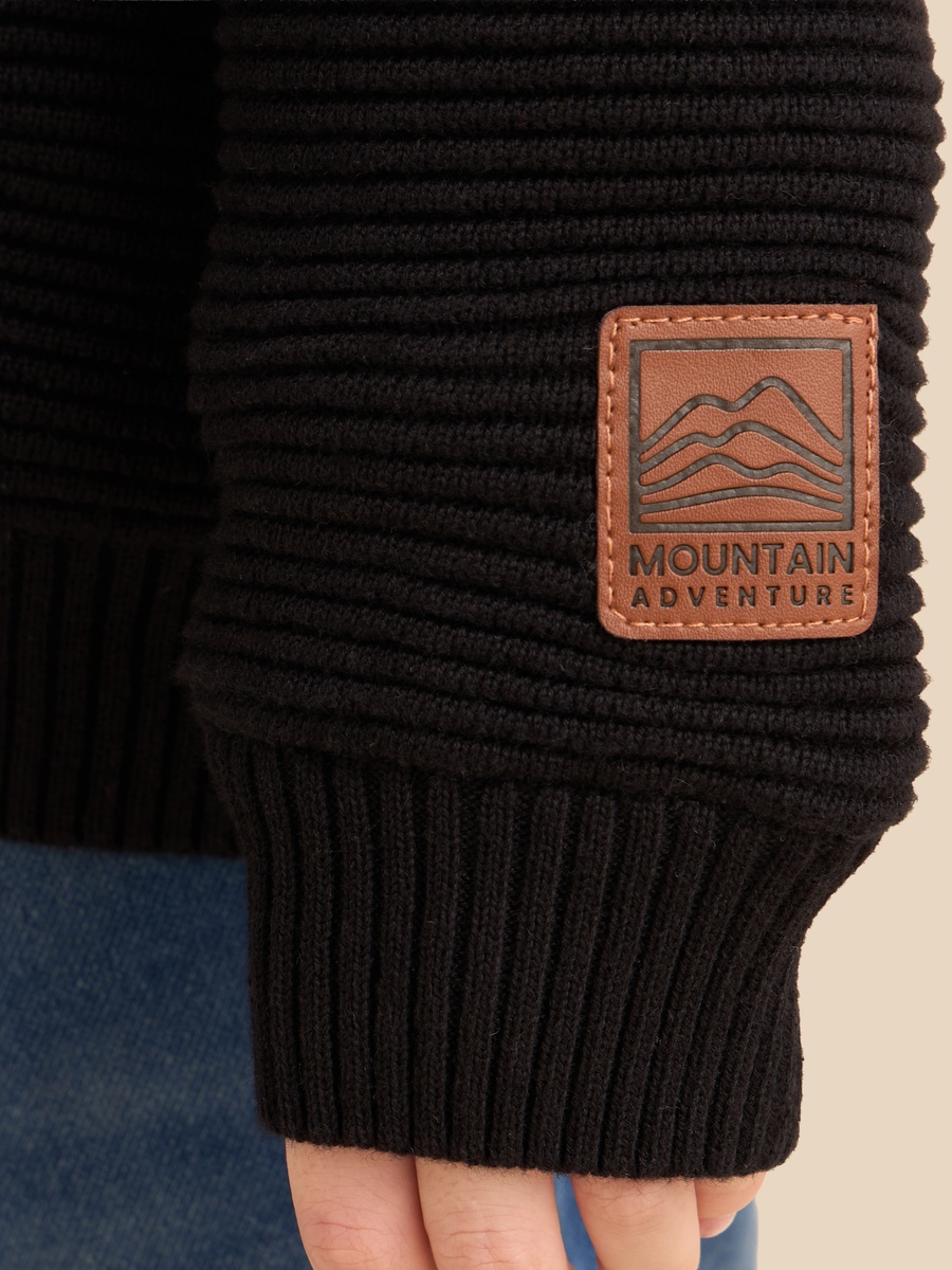 Ottoman Hooded Zip Through Sweater