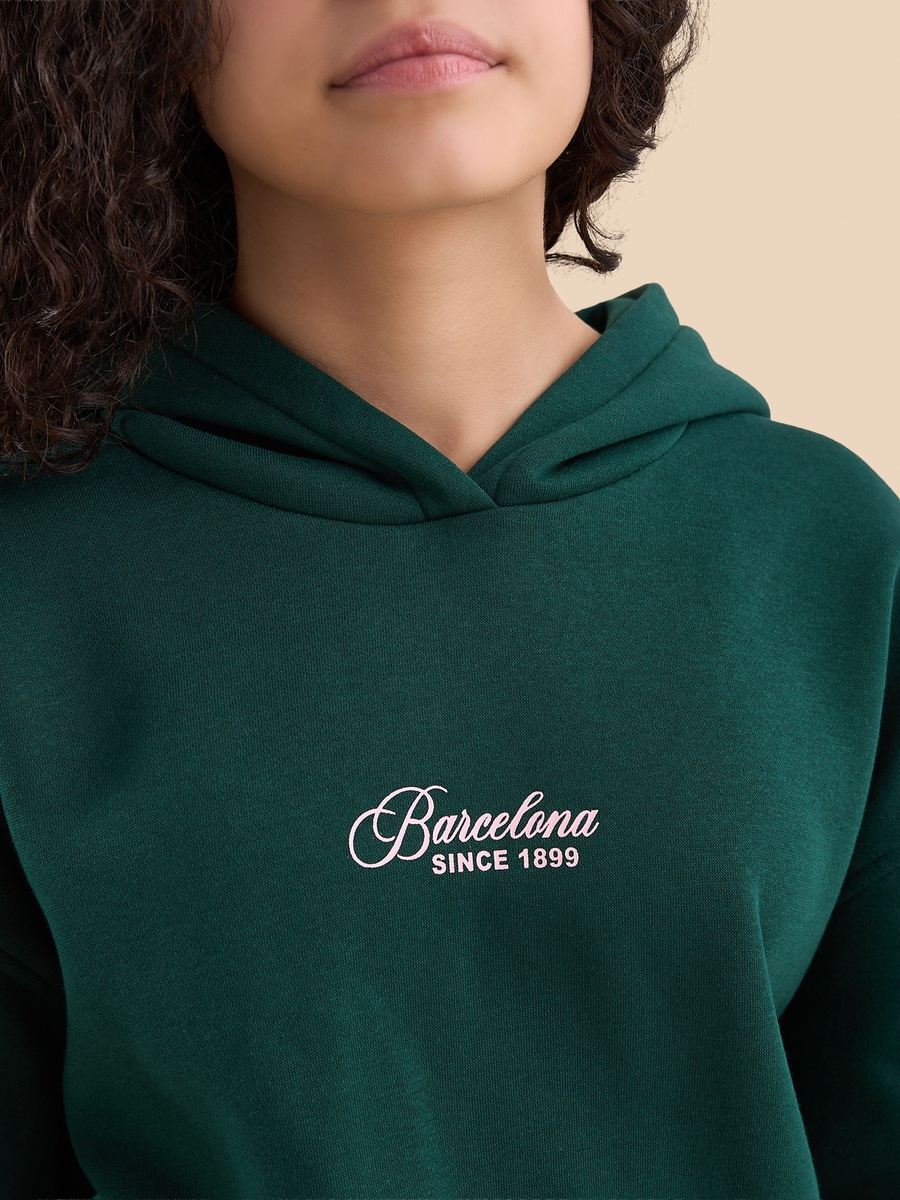 Printed Oversized Hooded Sweatshirt