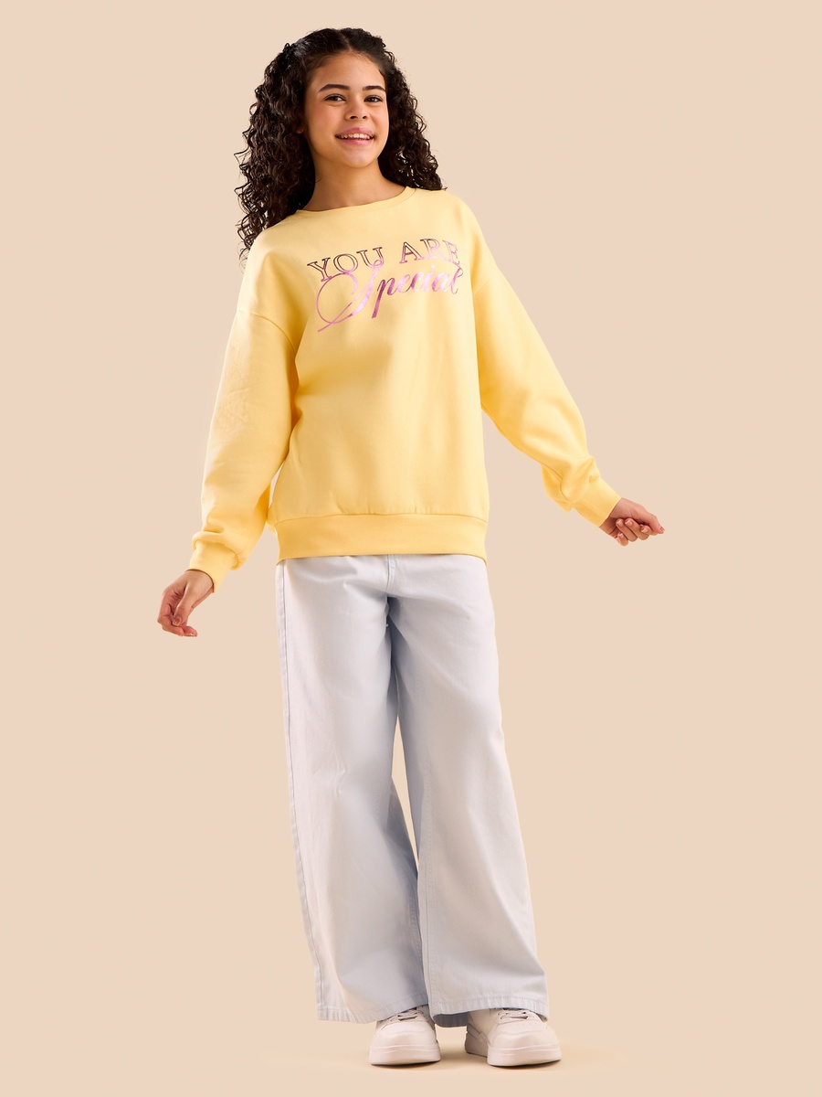 Slogan Print Oversized Sweatshirt