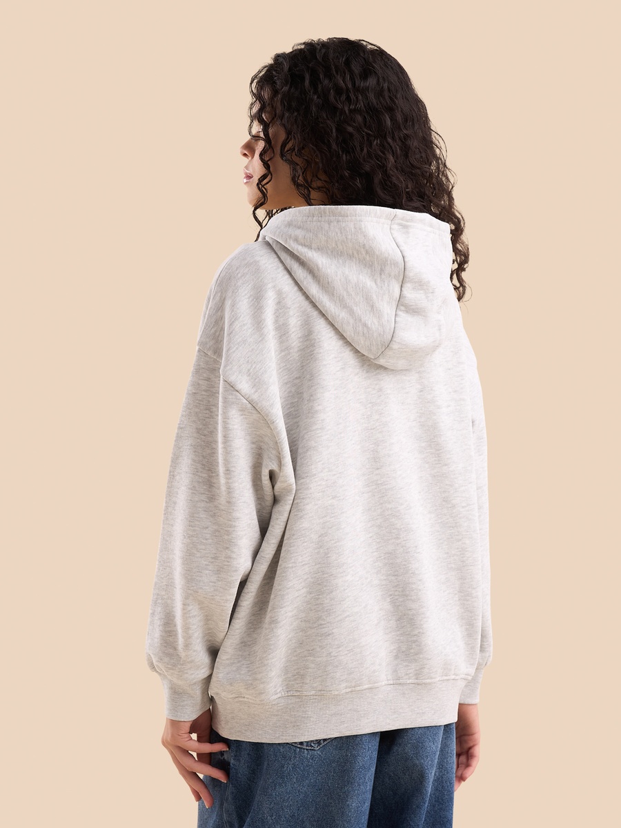 Printed Oversized Hooded Sweatshirt