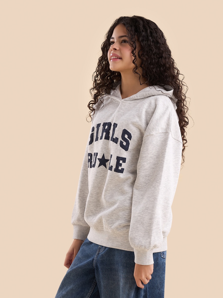Printed Oversized Hooded Sweatshirt