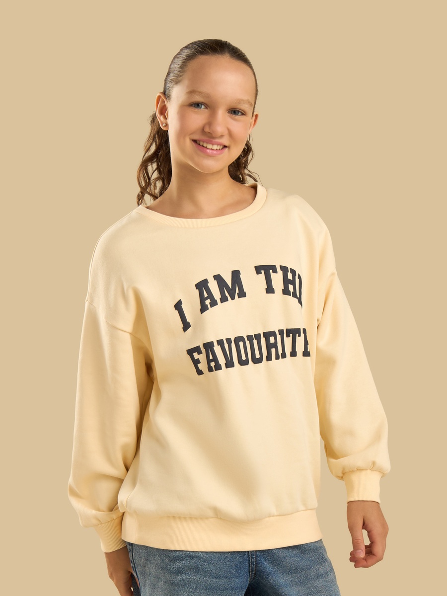 Slogan Print Oversized Sweatshirt