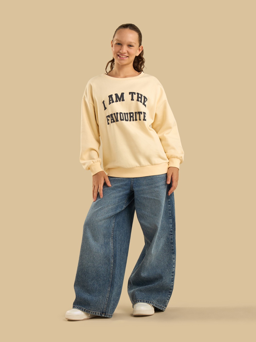 Slogan Print Oversized Sweatshirt