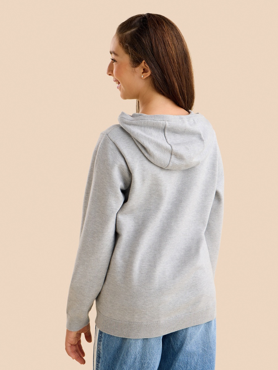 Varsity Print Hooded Sweater