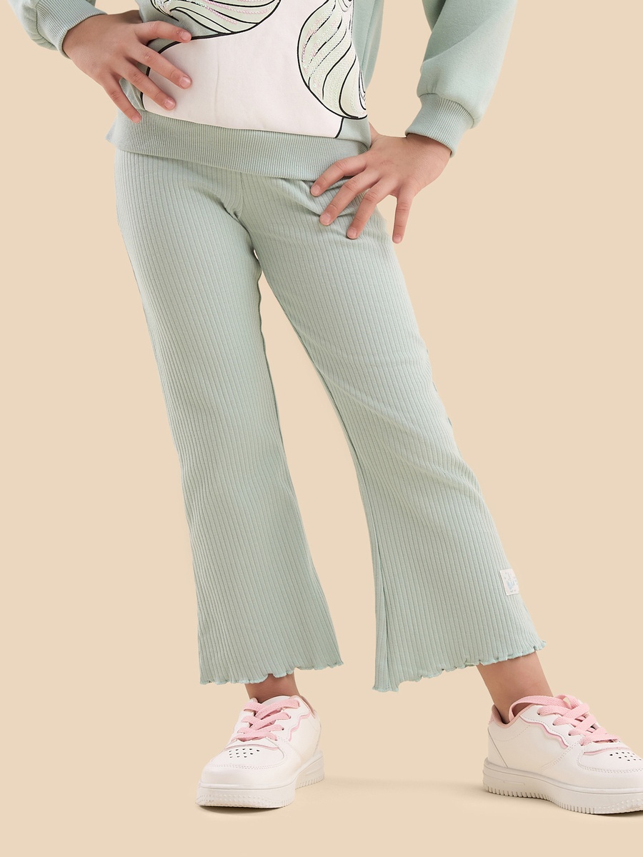Embellished Unicorn Hooded Sweatshirt and Flared Pants Set