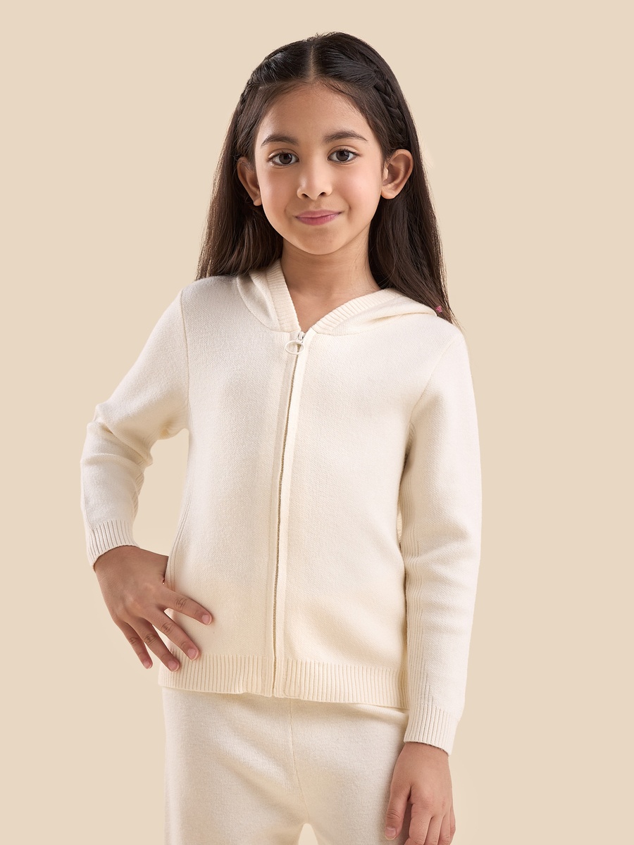 Textured Hooded Cardigan and Flared Pants Set