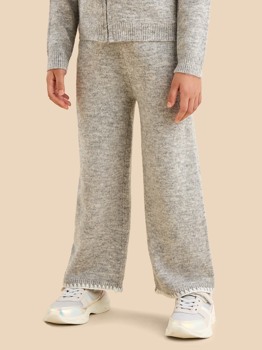 Textured Hooded Cardigan and Wide Leg Pants Set