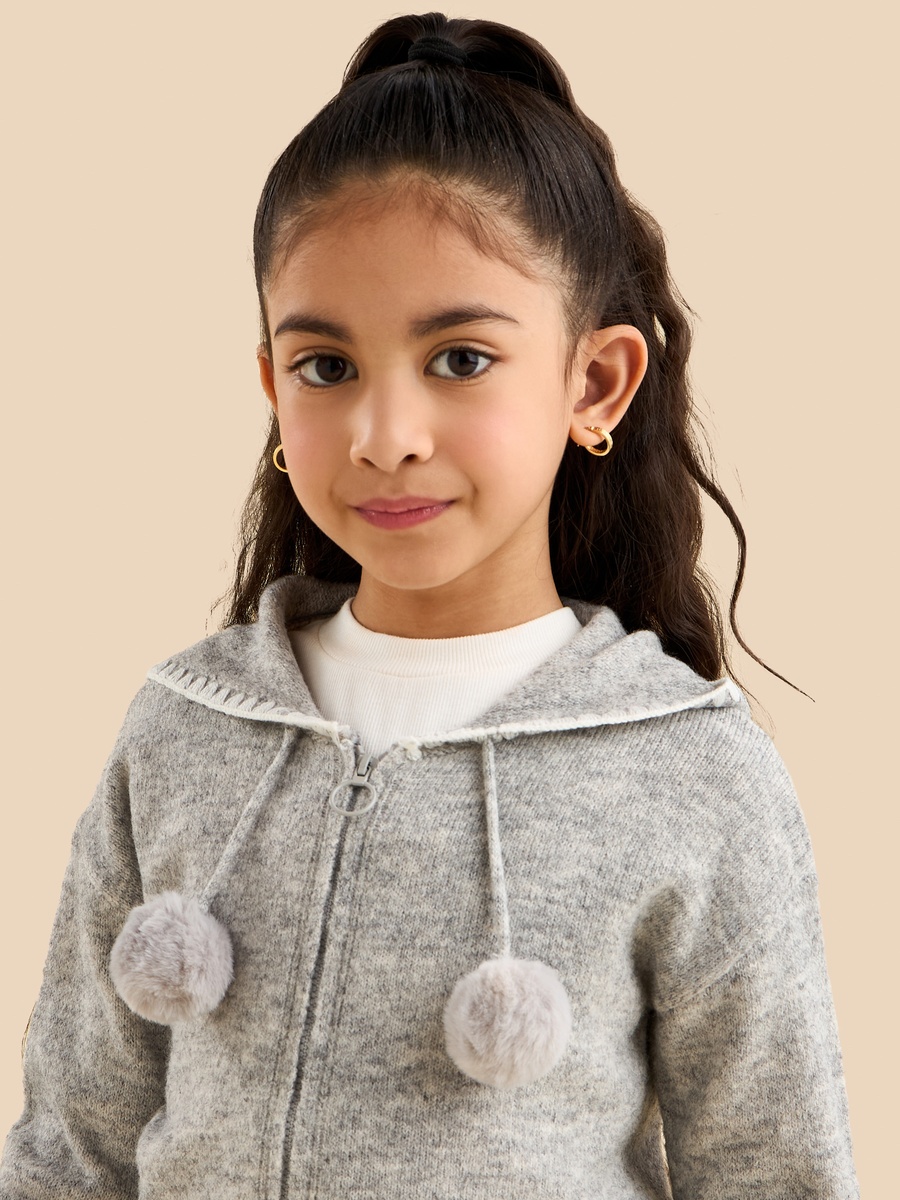Textured Hooded Cardigan and Wide Leg Pants Set