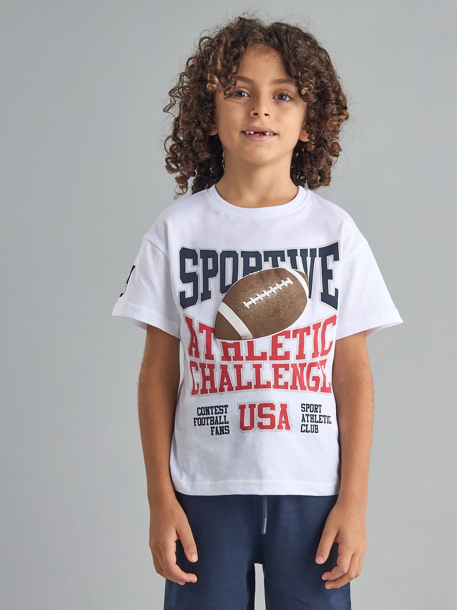 Printed Cotton T-Shirt and Shorts Set