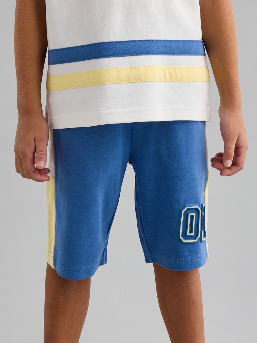 Panelled Printed T-Shirt and Shorts Set