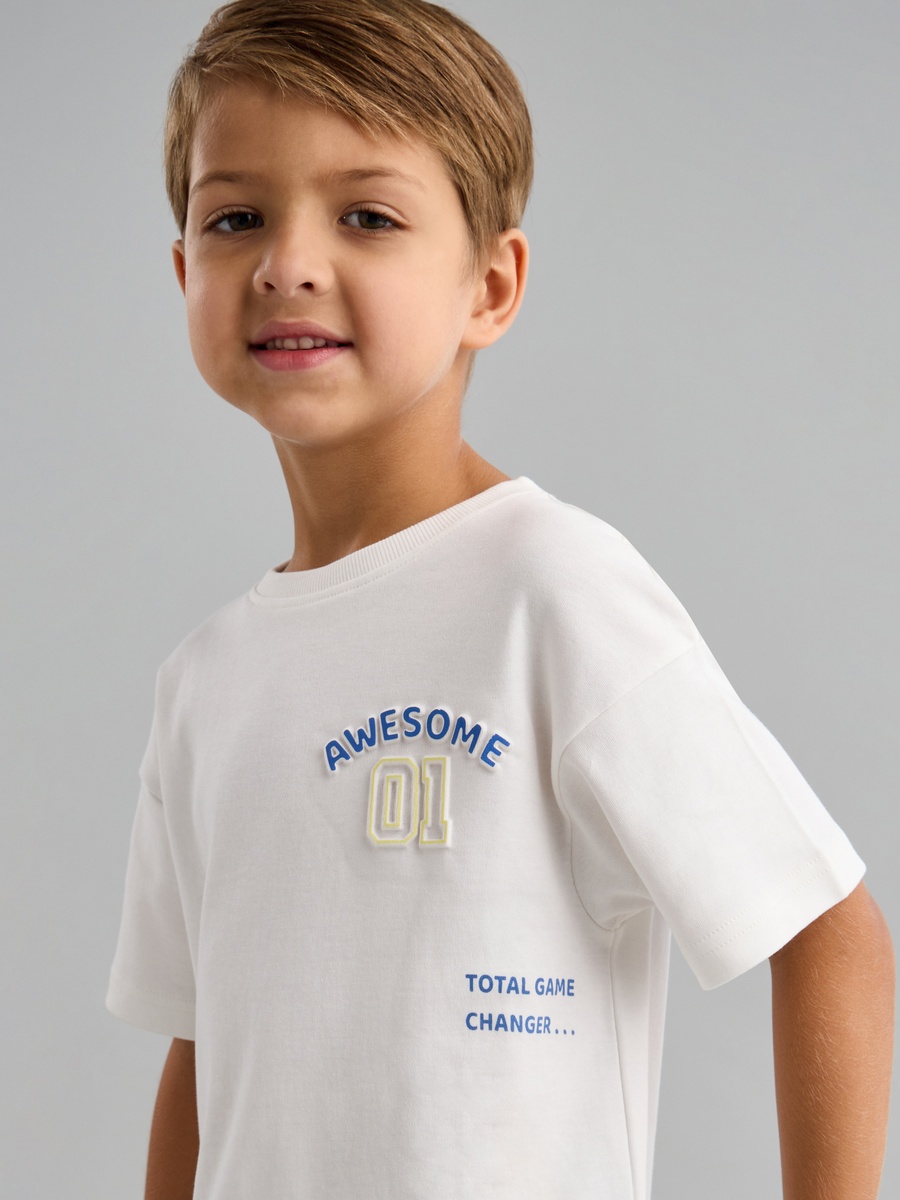 Panelled Printed T-Shirt and Shorts Set