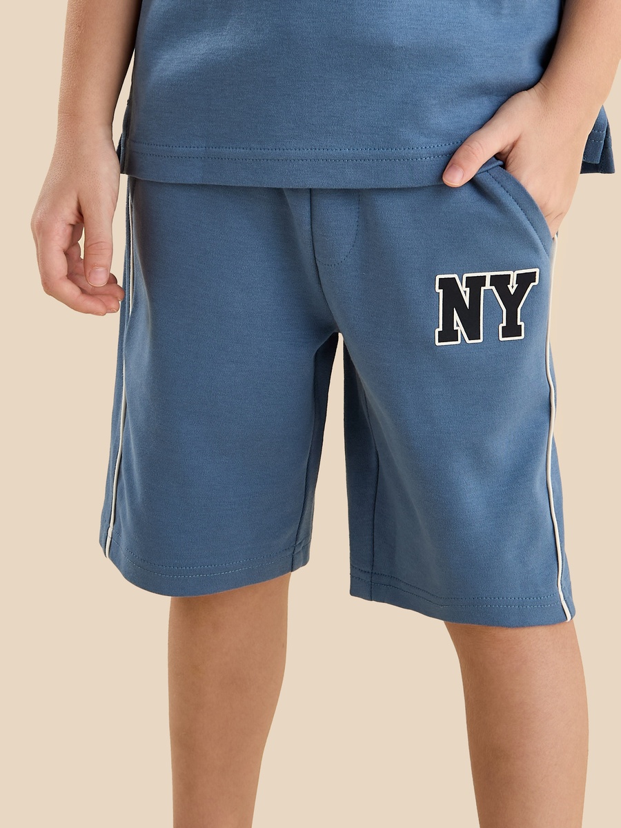 Printed Polo T-Shirt and Shorts Set