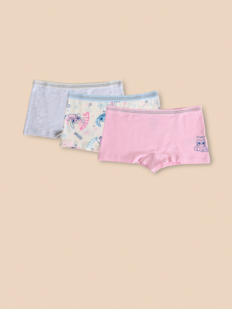 Pack of 3 - Stitch Print Boyshort Briefs