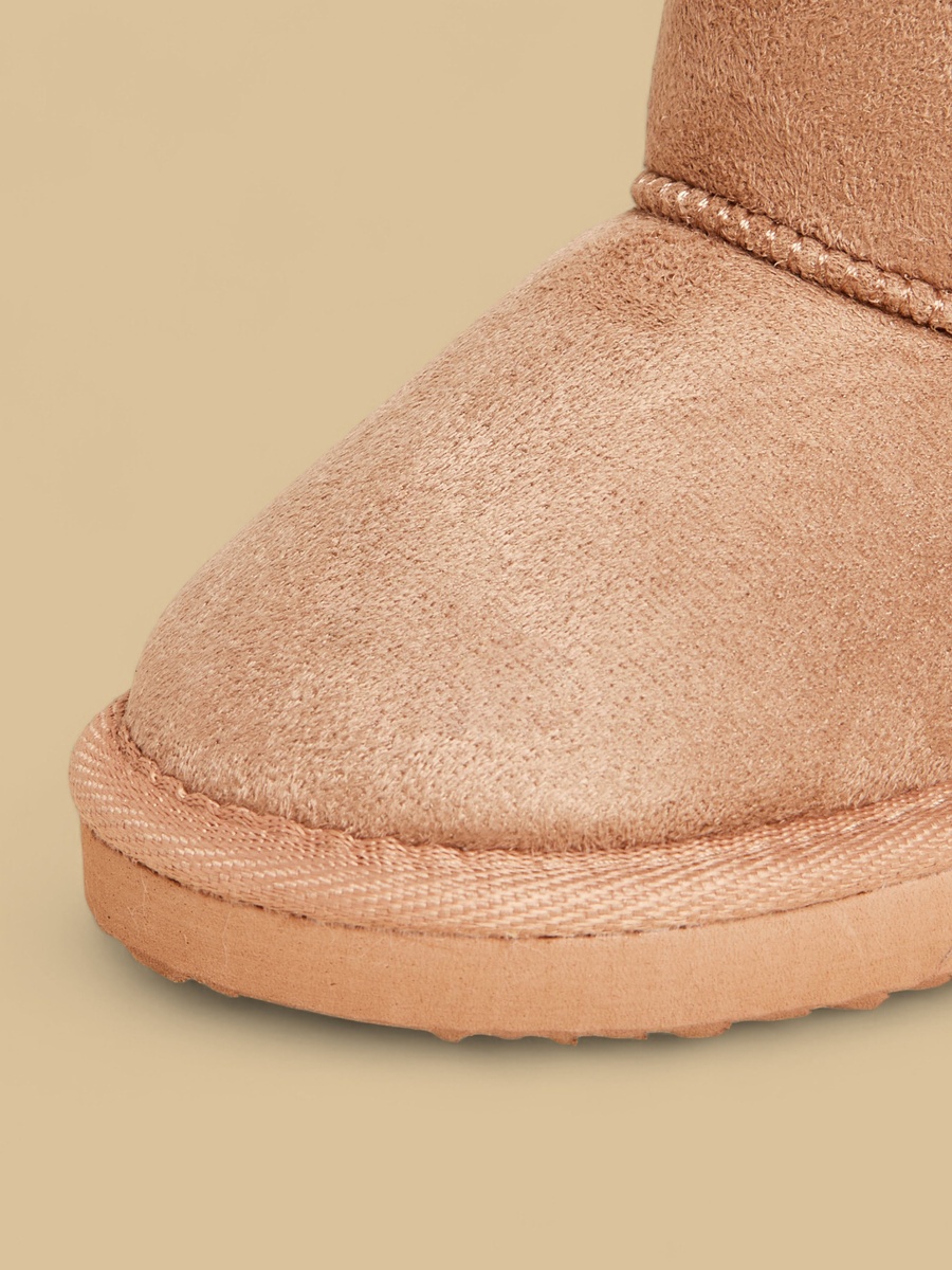Girls Faux Fur Trim Ankle Boots with Bow Detail