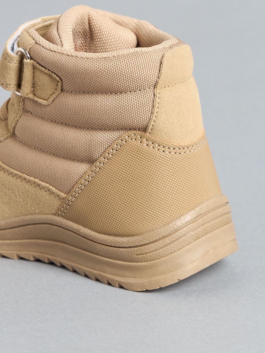 Quilted Boots with Hook and Loop Closure
