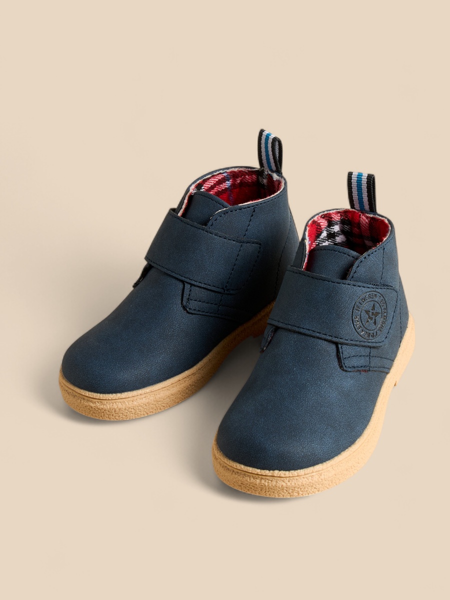 Plain Boots with Hook and Loop Closure