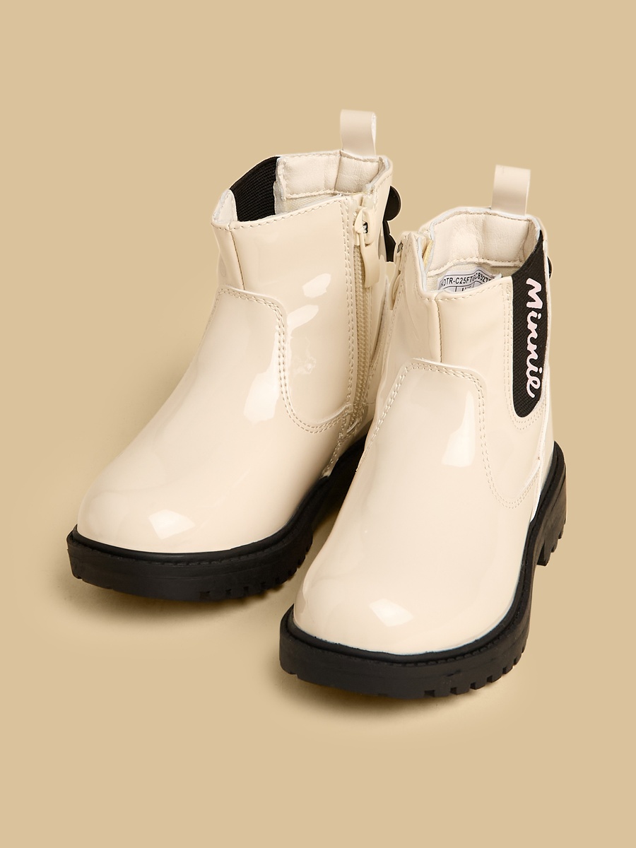 Minnie Mouse Accent Zipper Boots