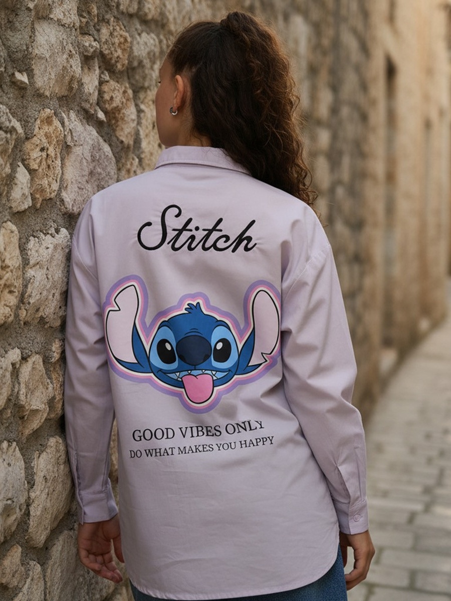 Stitch Oversized Shirt with Tape Detailing