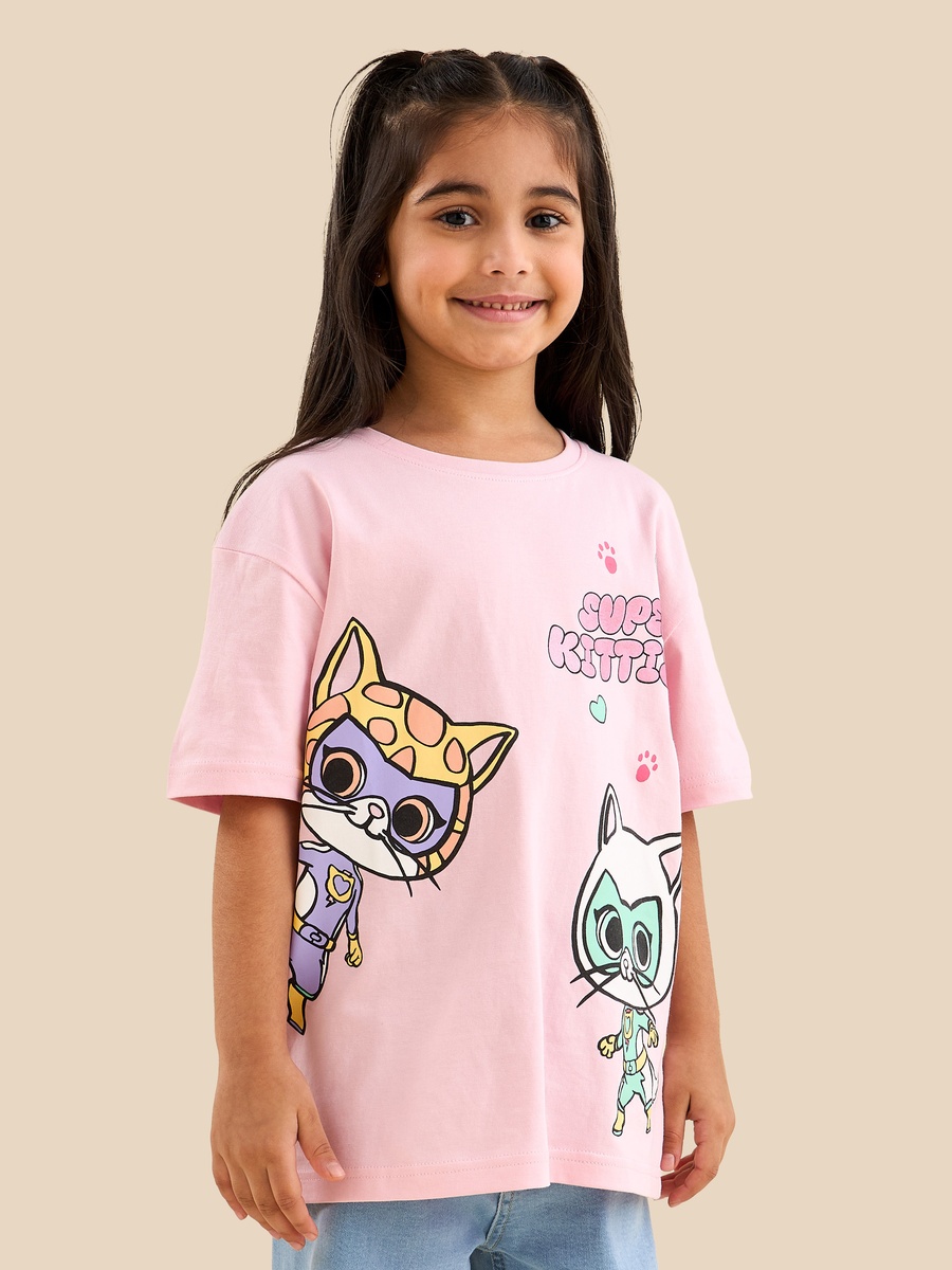 SuperKitties Print Cotton T-Shirt