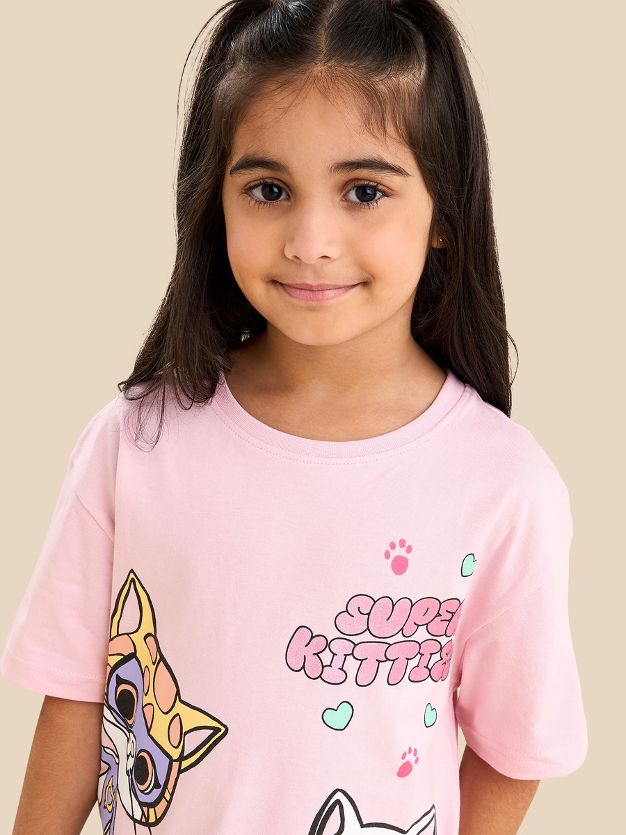 SuperKitties Print Cotton T-Shirt