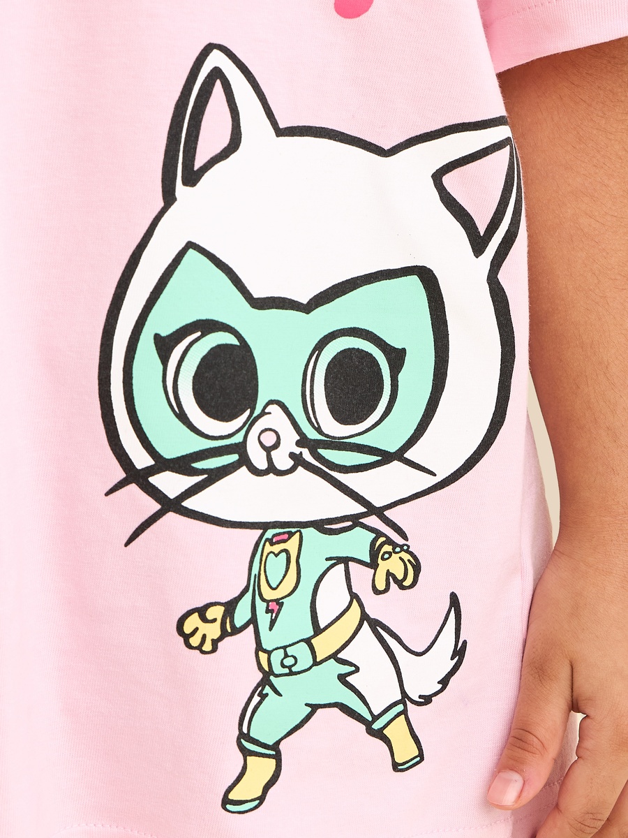 SuperKitties Print Cotton T-Shirt