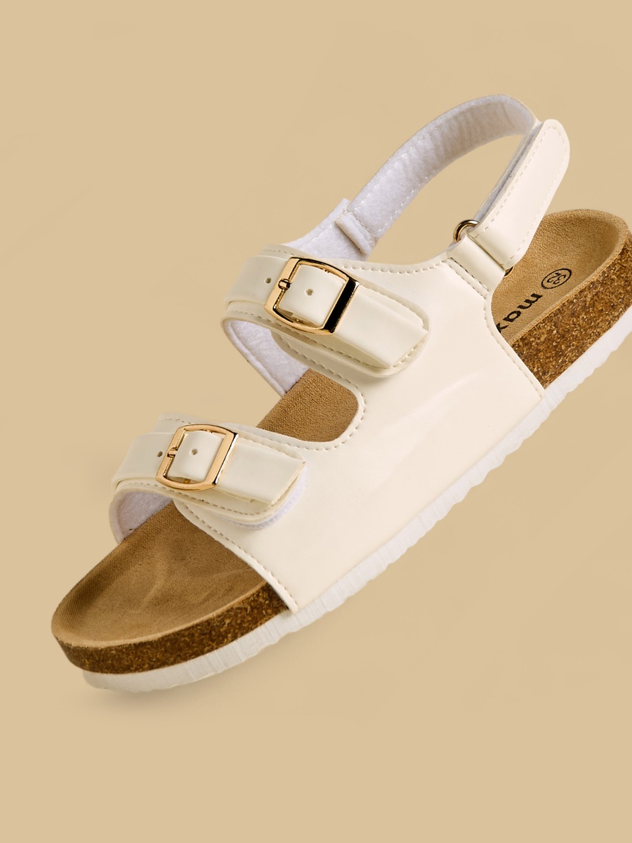 Buckle Accent Sandals with Hook and Loop Closure