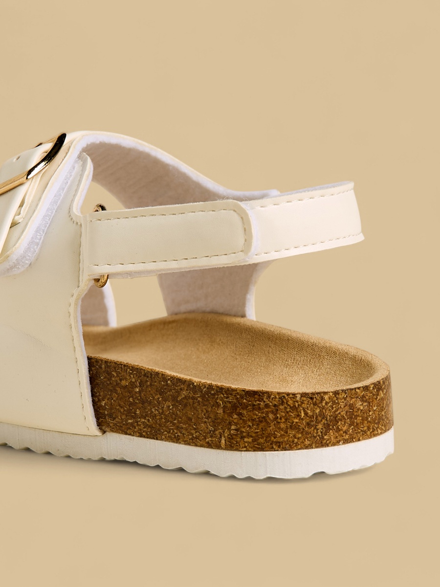 Buckle Accent Sandals with Hook and Loop Closure