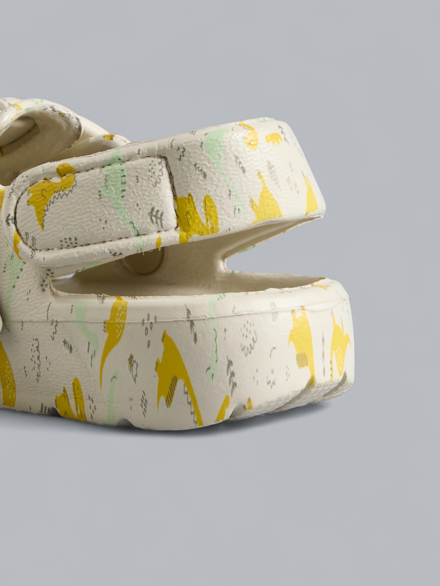 Dinosaur Print Clogs with Hook and Loop Closure