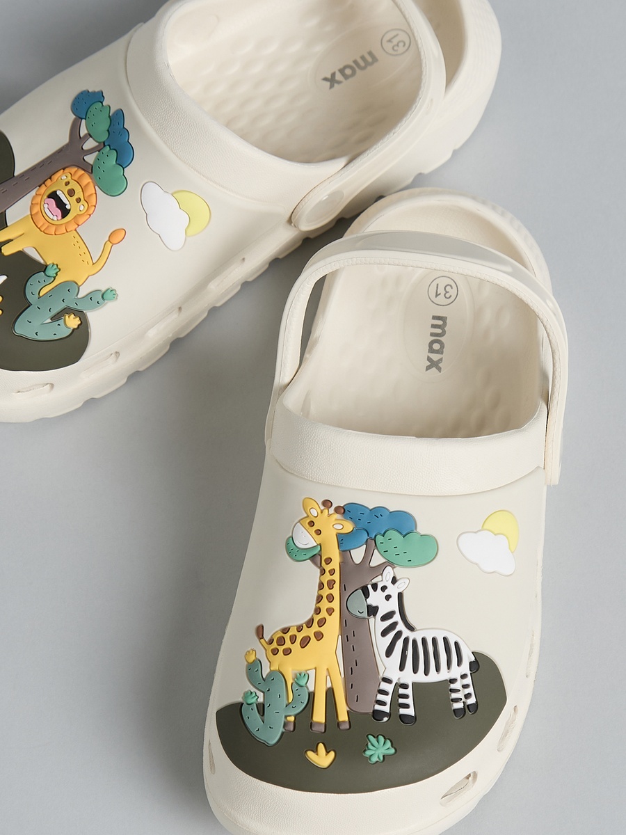 Animal Embossed Clogs with Backstrap