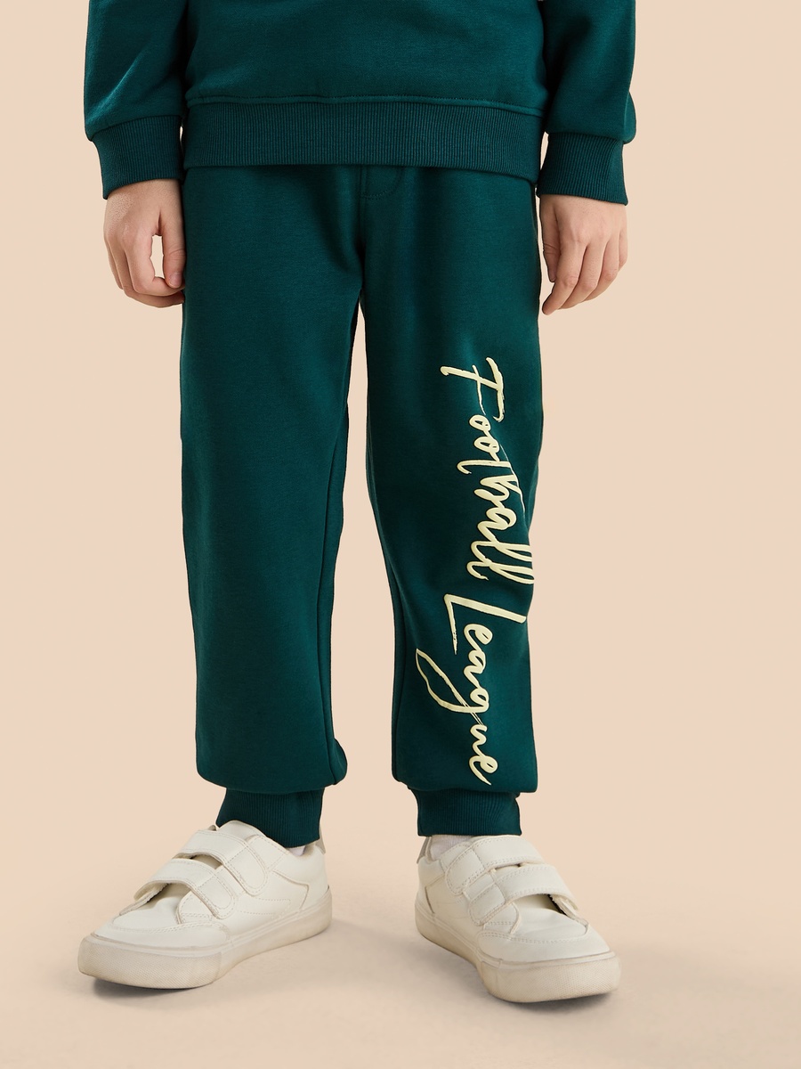 Football Print Sweatshirt and Joggers Set
