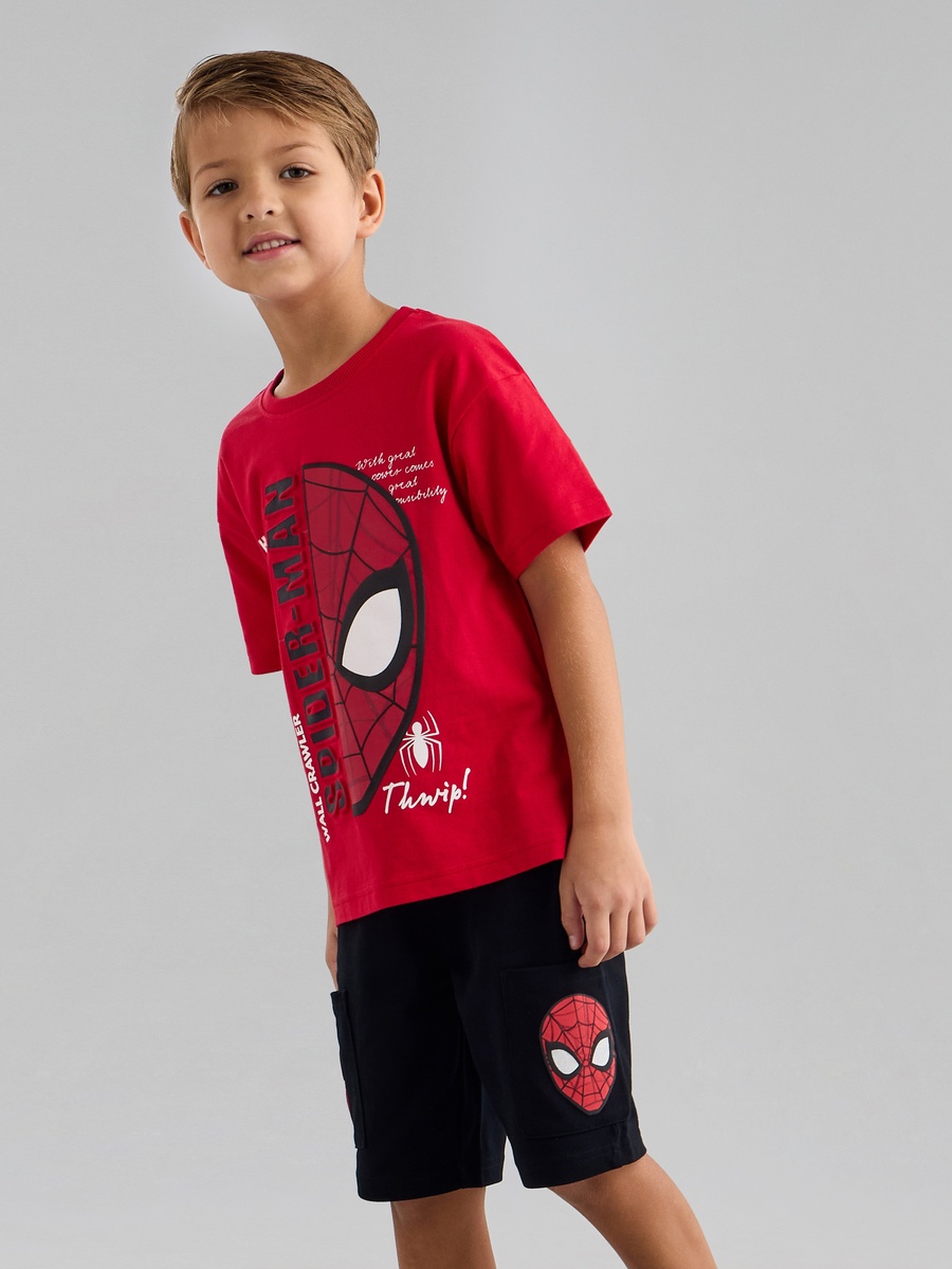 Spider-Man Embossed T-Shirt and Shorts Set