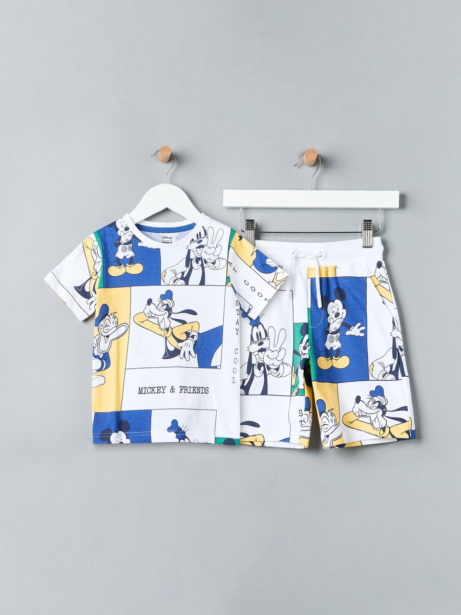 Mickey Mouse and Friends Print T-Shirt and Shorts Set