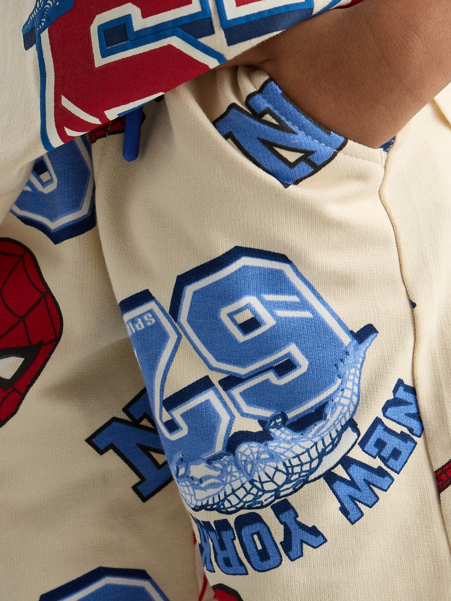 Spider-Man Print Cotton T-Shirt and Shorts Set