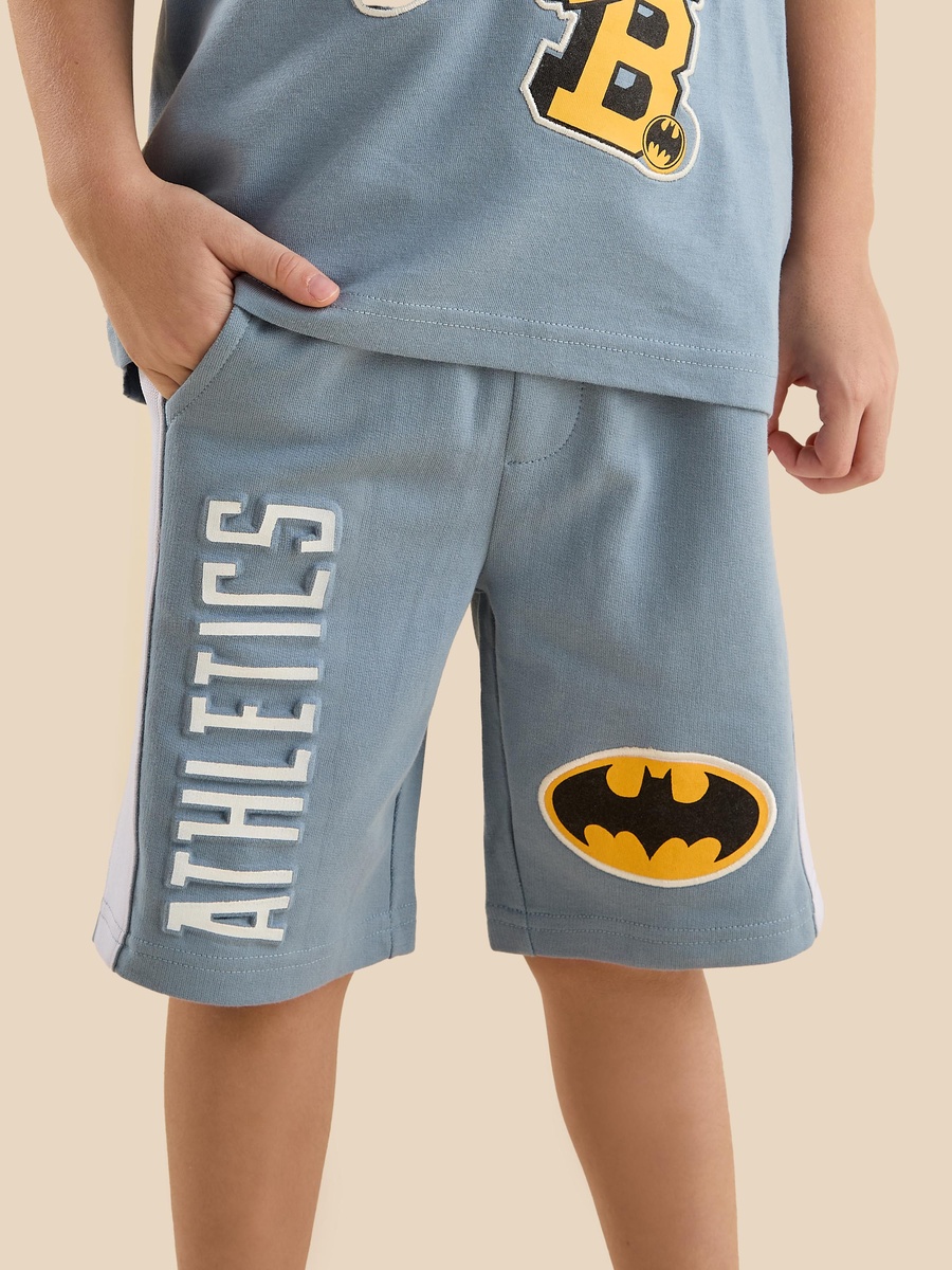 Batman Print Cotton T-Shirt and Shorts Set
