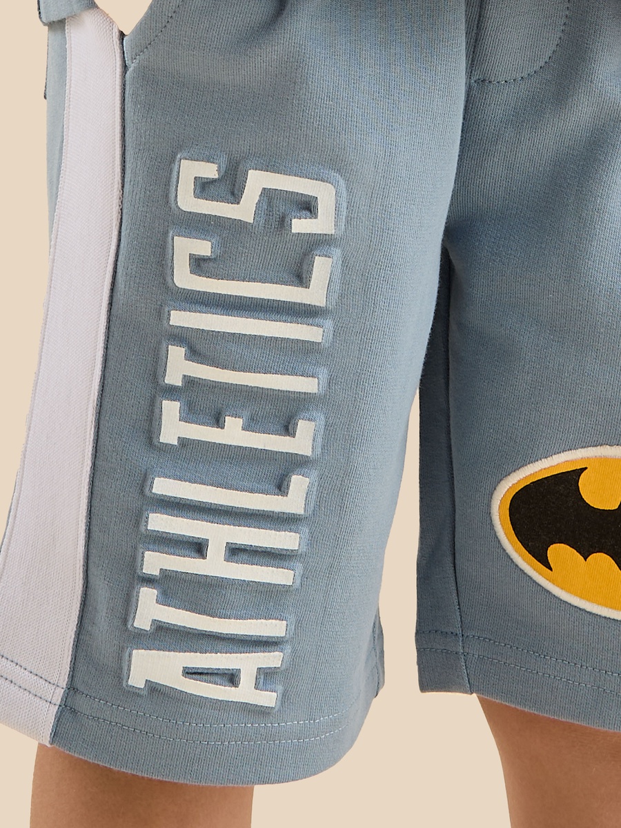 Batman Print Cotton T-Shirt and Shorts Set