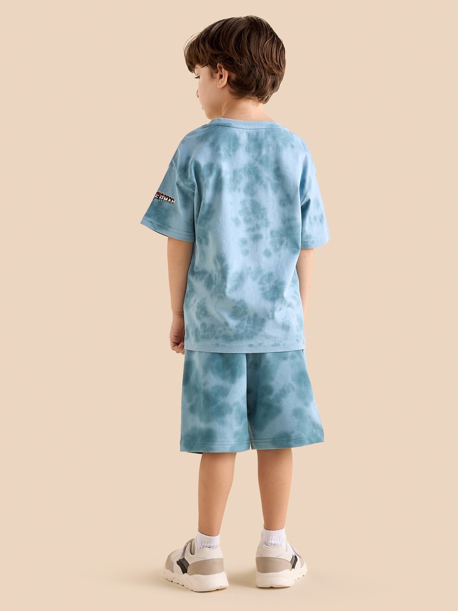 Superman Print T-Shirt and Shorts Set