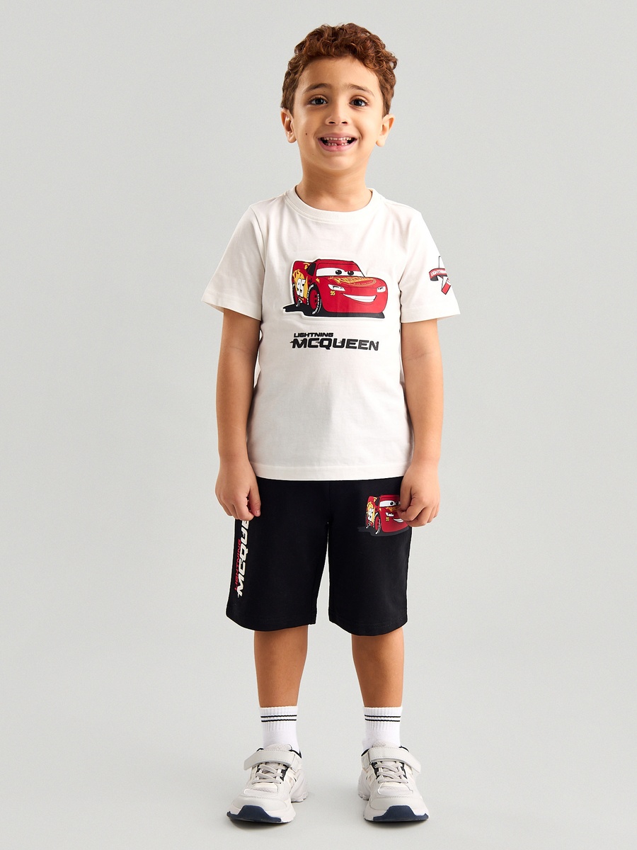 Cars McQueen Print T-Shirt and Shorts Set