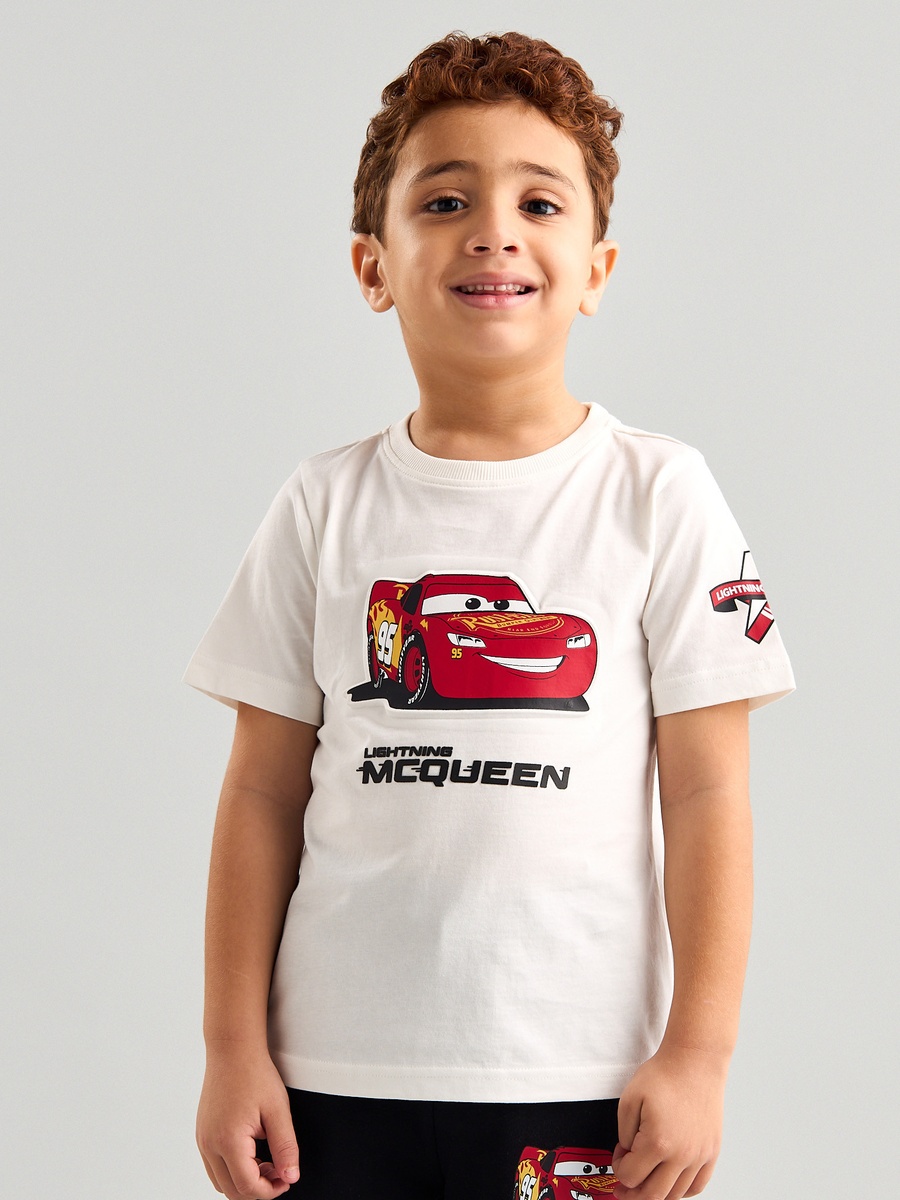 Cars McQueen Print T-Shirt and Shorts Set