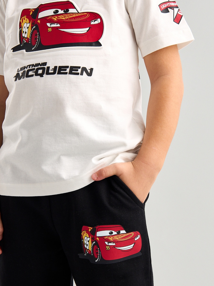 Cars McQueen Print T-Shirt and Shorts Set