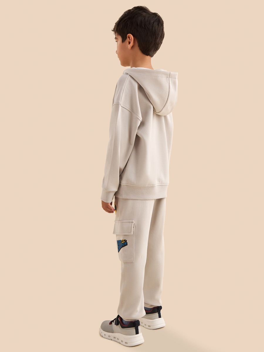 Batman Print Hooded Sweatshirt and Cargo Joggers Set