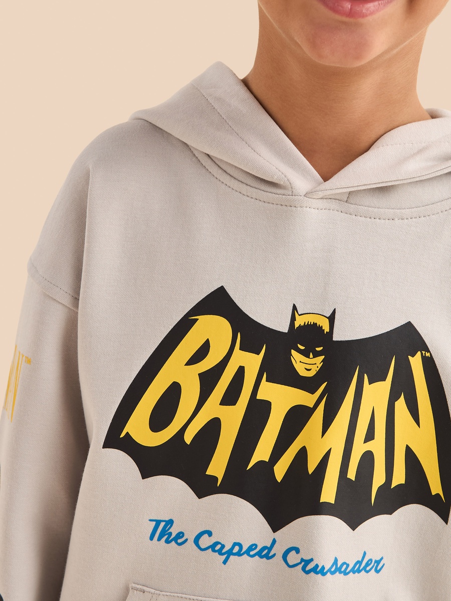 Batman Print Hooded Sweatshirt and Cargo Joggers Set